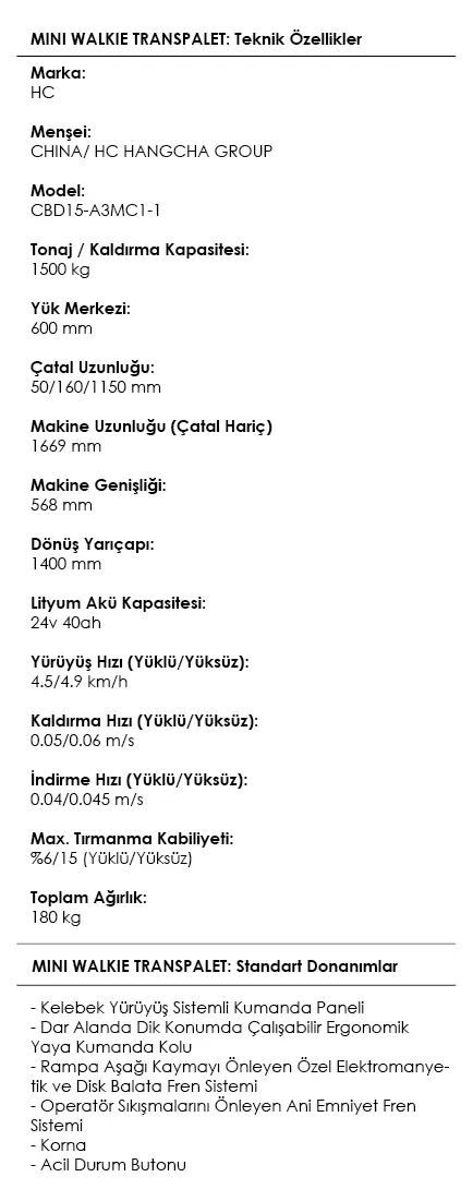 Mini Walkie Transpalet